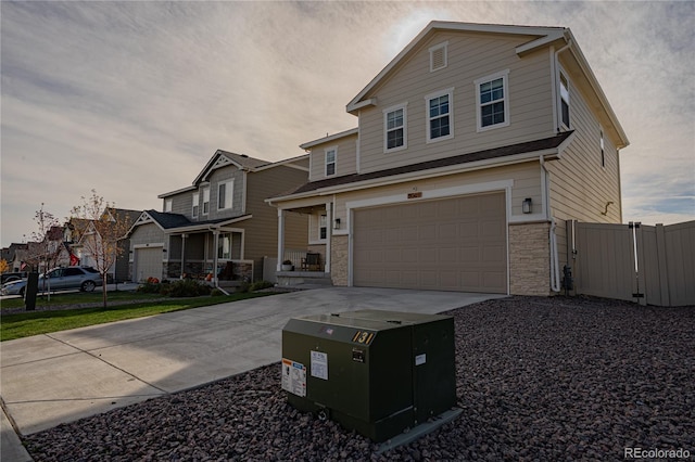 view of front facade featuring a garage