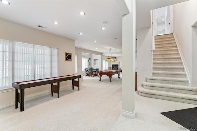 9411 E Hidden Hill Ln, Lone Tree, CO 80124 - rec room featuring carpet, recessed lighting, and pool table