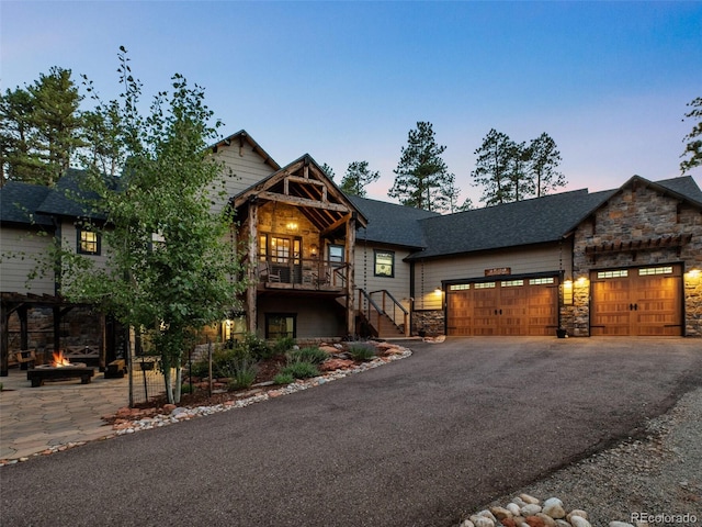 craftsman-style house with a garage