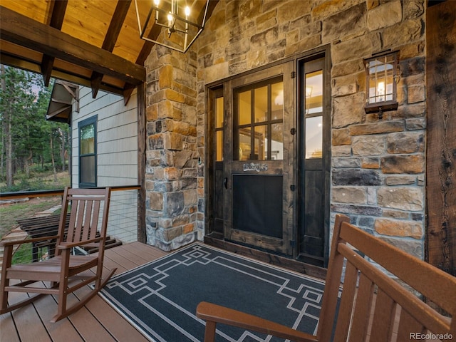 entrance to property with french doors