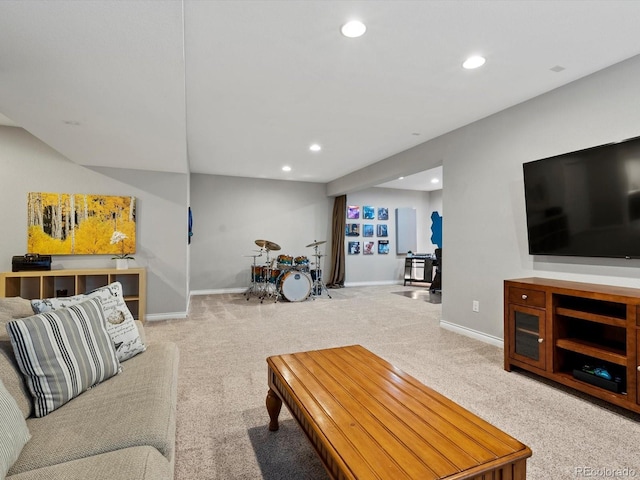 8012 E 50th Dr, Denver, CO 80238 - living area with carpet floors and recessed lighting