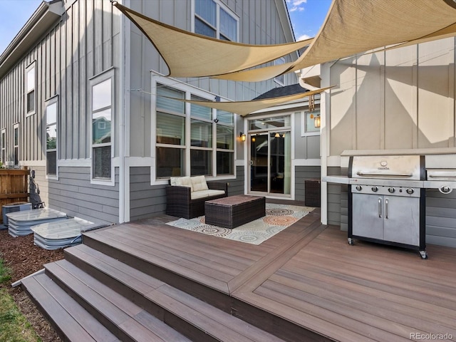 8012 E 50th Dr, Denver, CO 80238 - deck featuring an outdoor hangout area and area for grilling