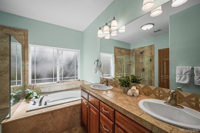 6475 Umber Cir, Arvada, CO 80007 - full bath with a shower stall, a bath, and double vanity