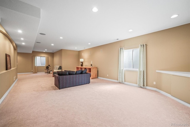 6475 Umber Cir, Arvada, CO 80007 - living room featuring light carpet and recessed lighting