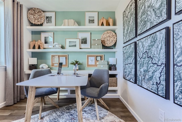 office area featuring hardwood / wood-style flooring