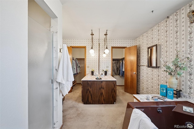 5245 Sapphire Dr, Colorado Springs, CO 80918 - full bath featuring wallpapered walls and a spacious closet