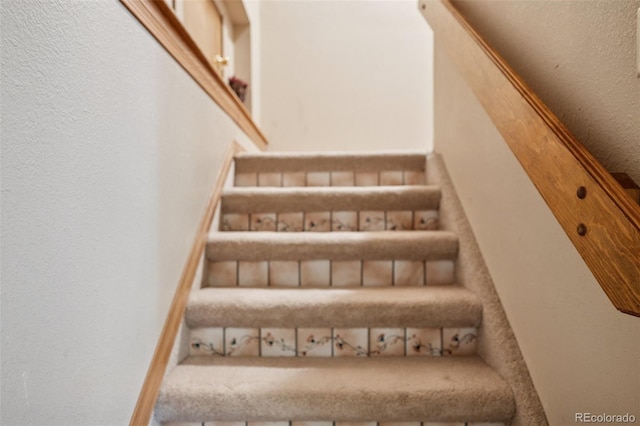 5245 Sapphire Dr, Colorado Springs, CO 80918 - stairs featuring a textured wall
