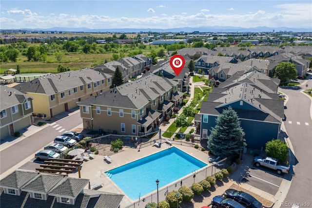 16179 E Geddes Ln Unit 96, Aurora, CO 80016 - aerial perspective of suburban area featuring a pool