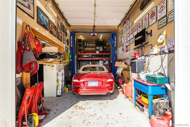 view of garage