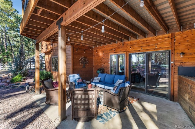 view of patio with outdoor lounge area