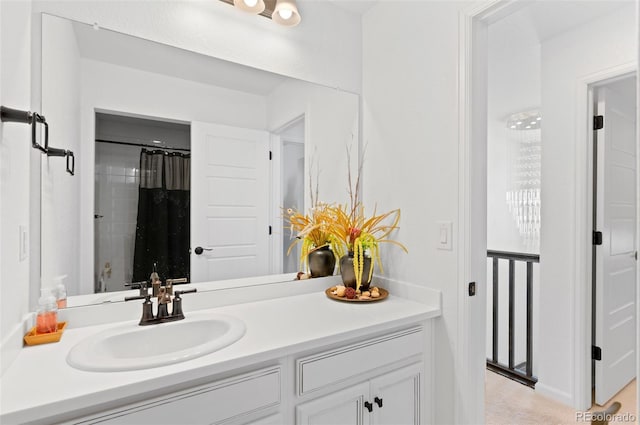 6454 Leathers Ln, Parker, CO 80134 - full bathroom featuring vanity and a shower with curtain