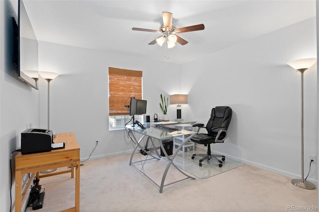 6454 Leathers Ln, Parker, CO 80134 - carpeted office space with ceiling fan and baseboards