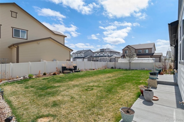 6454 Leathers Ln, Parker, CO 80134 - fenced backyard featuring a patio area and a residential view