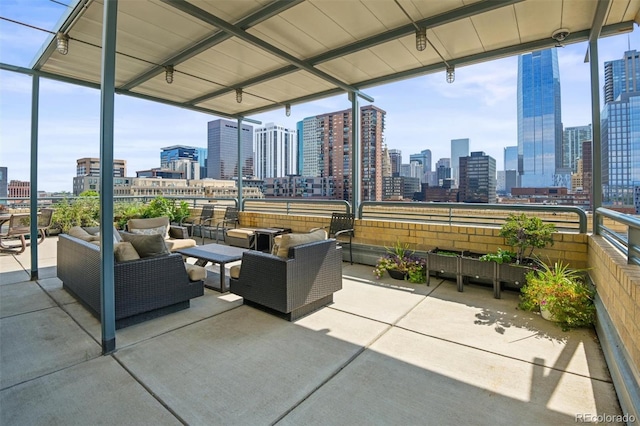 view of patio featuring an outdoor hangout area