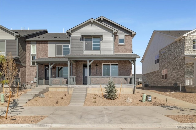 view of front of home featuring covered porch