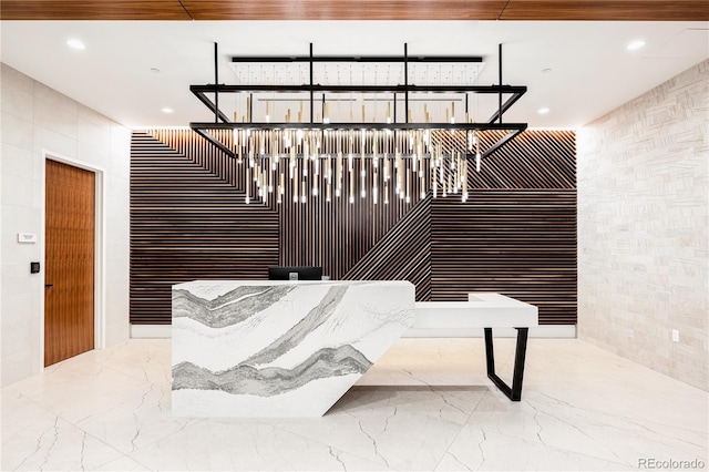 1901 Wazee St Unit 707, Denver, CO 80202 - reception featuring stairs, recessed lighting, and tile walls