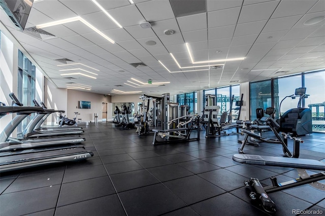 1901 Wazee St Unit 707, Denver, CO 80202 - workout area featuring floor to ceiling windows