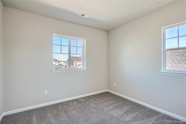 carpeted empty room with a healthy amount of sunlight