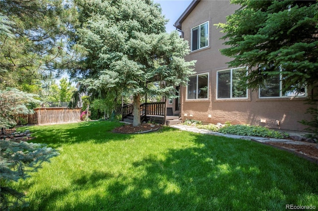 2675 Timberchase Trl, Highlands Ranch, CO 80126 - view of yard featuring a wooden deck