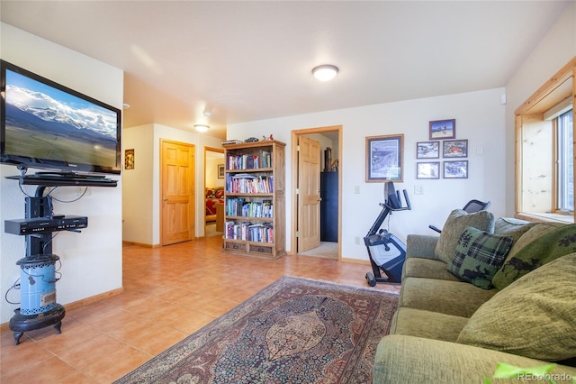 514 Little Baldy Cir, Fairplay, CO 80440 - living room featuring light tile patterned floors and baseboards