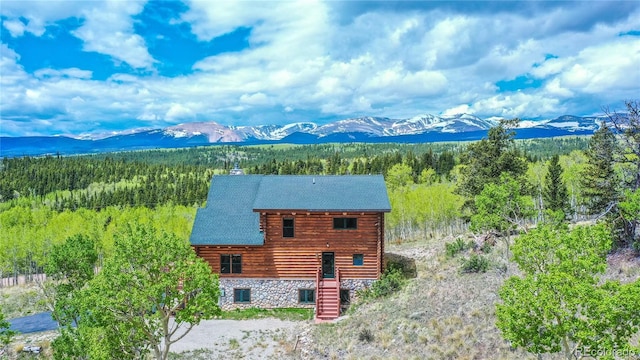 514 Little Baldy Cir, Fairplay, CO 80440 - view of mountain background featuring a heavily wooded area
