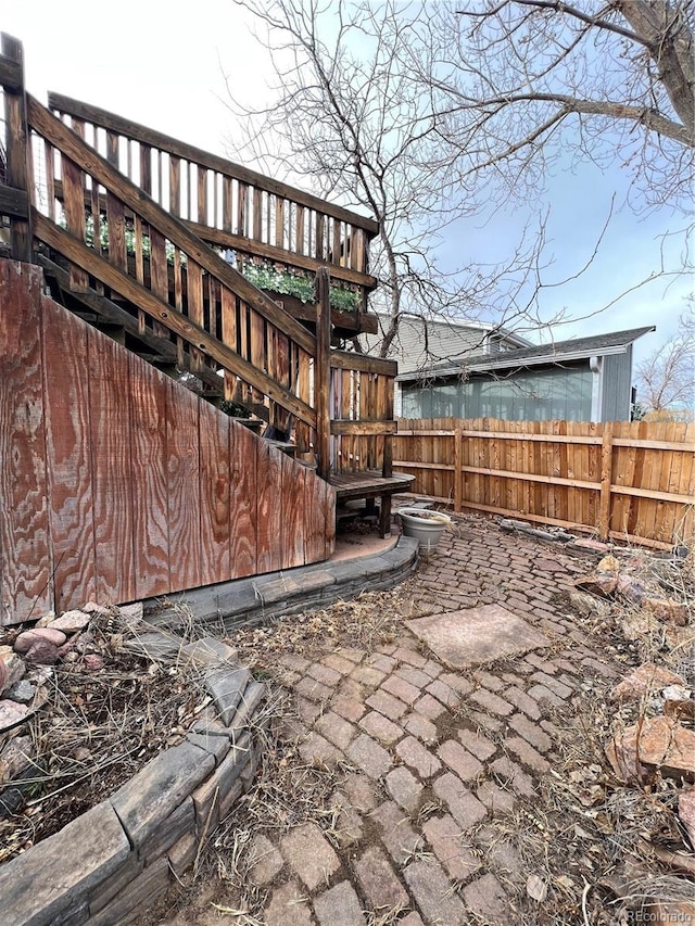 view of yard featuring fence