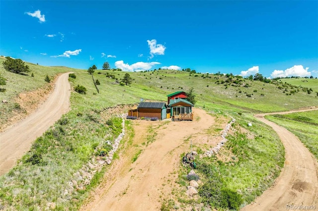 aerial view with a rural view