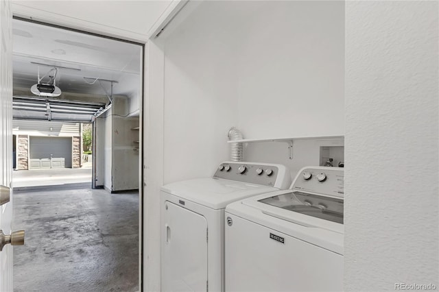 laundry area featuring washer and dryer and laundry area