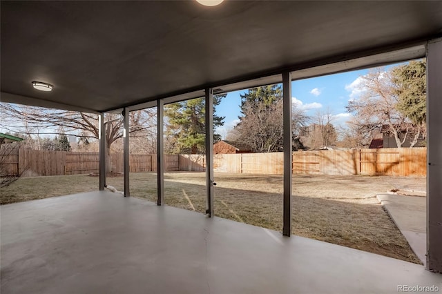 view of patio with a fenced backyard