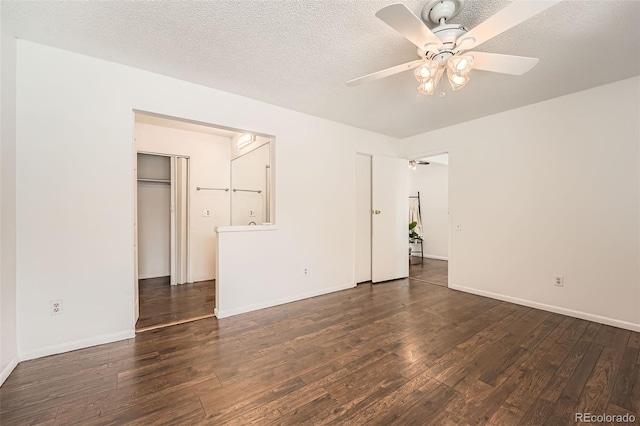 13020 E Linvale Pl, Aurora, CO 80014 - empty room with baseboards, ceiling fan, a textured ceiling, and hardwood / wood-style flooring