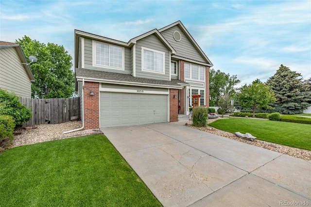 20710 E Princeton Pl, Aurora, CO 80013 - traditional home with brick siding, driveway, and an attached garage