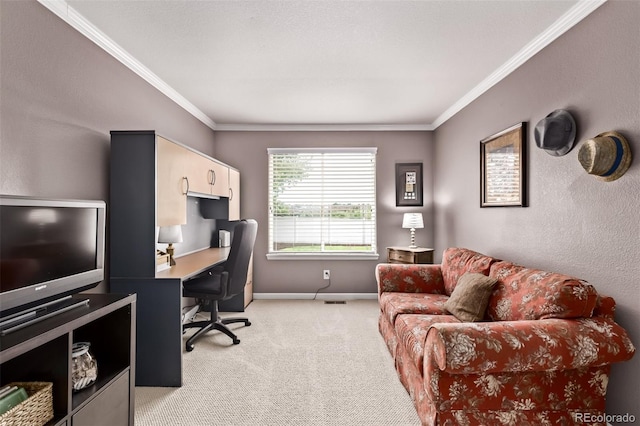 20710 E Princeton Pl, Aurora, CO 80013 - office area featuring light colored carpet and ornamental molding