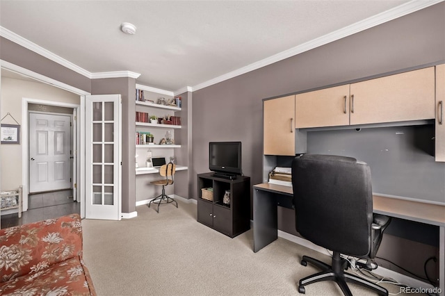 20710 E Princeton Pl, Aurora, CO 80013 - home office featuring ornamental molding and carpet