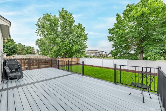 20710 E Princeton Pl, Aurora, CO 80013 - wooden terrace featuring a fenced backyard and area for grilling