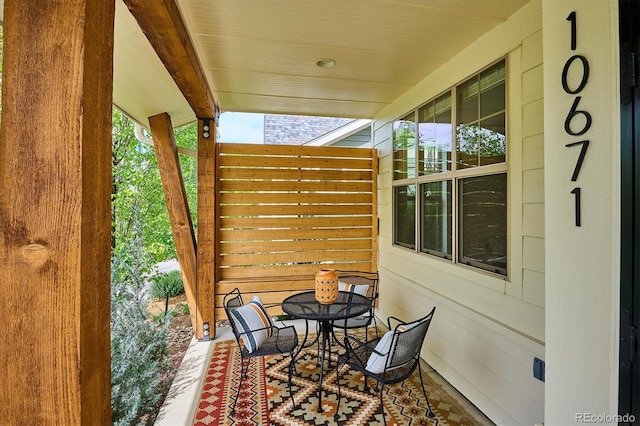 view of patio featuring outdoor dining space