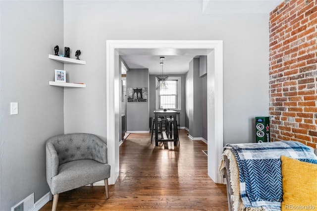 909 W Park Ave, Denver, CO 80205 - corridor featuring wood finished floors and baseboards