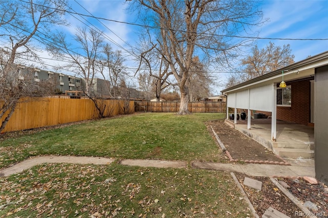 view of yard featuring a patio area