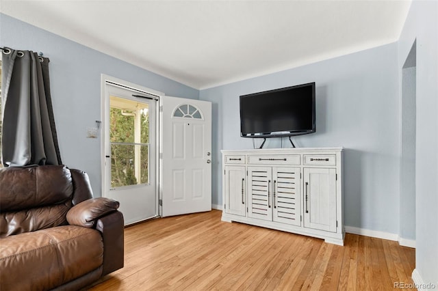 living room featuring light hardwood / wood-style flooring