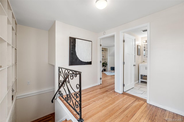 1516 Lafayette St, Denver, CO 80218 - hall with light wood-type flooring and baseboards