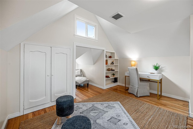 1516 Lafayette St, Denver, CO 80218 - office space with wood finished floors, vaulted ceiling, and baseboards