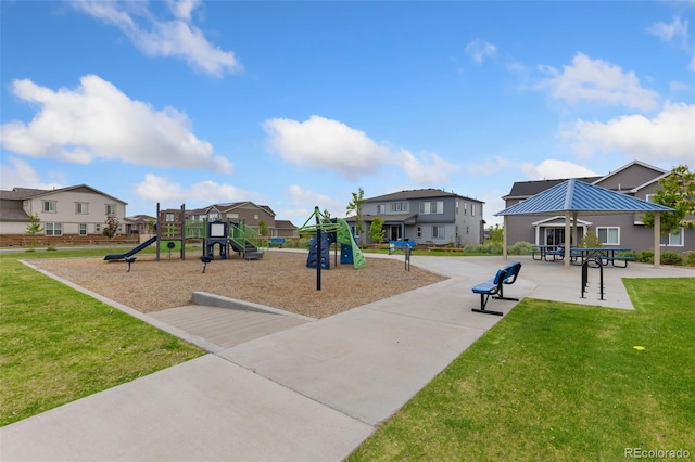 113 Marlowe Dr, Erie, CO 80516 - community play area featuring a yard, a residential view, and a gazebo