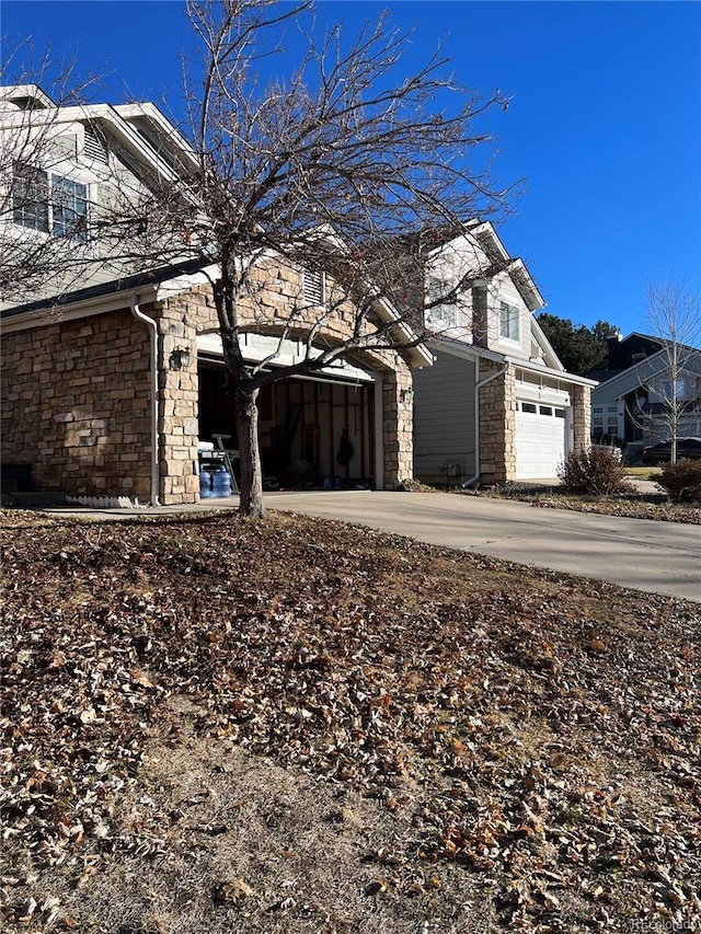 view of property exterior featuring a garage