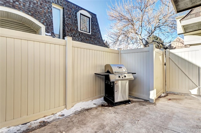 view of patio with grilling area