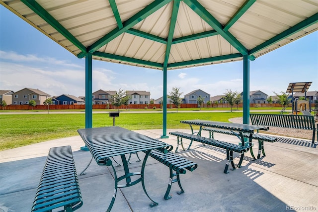 1057 Long Meadows St, Severance, CO 80550 - view of patio with a residential view and a gazebo