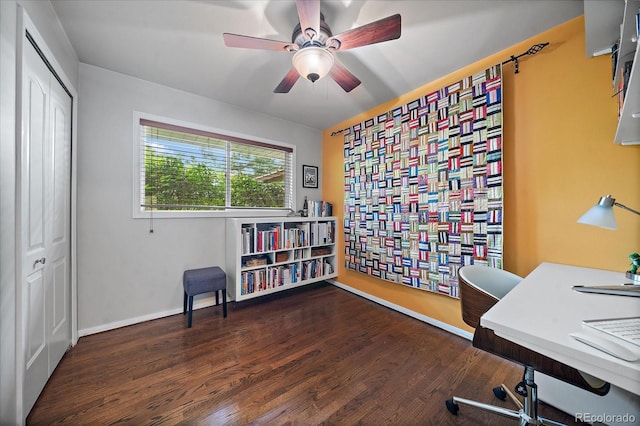 office featuring dark hardwood / wood-style floors