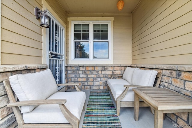 view of patio with an outdoor living space