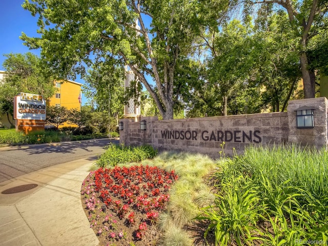 view of community sign