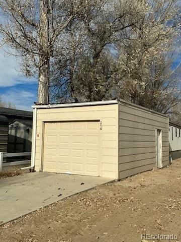 view of garage