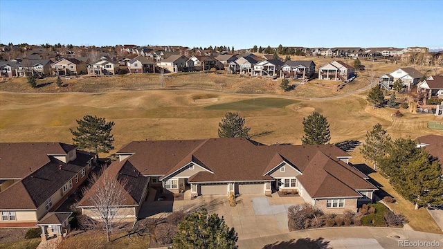 drone / aerial view with a residential view