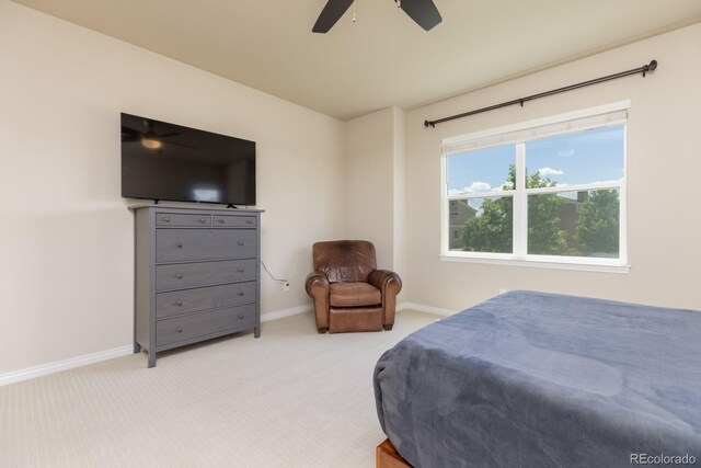 1849 Mud Hen Dr, Colorado Springs, CO 80921 - bedroom with light colored carpet and ceiling fan